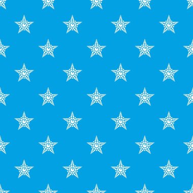 Benekli yıldız desen vektör kesintisiz mavi
