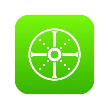 Yuvarlak kalkan simgesi dijital yeşil