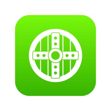 Yuvarlak koruyucu kalkan simgesi dijital yeşil