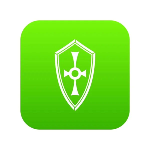 Shield icon digital green — Stock Vector