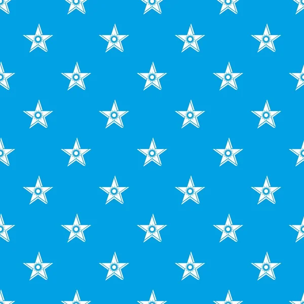 Star sun pattern vector seamless blue — Stock Vector