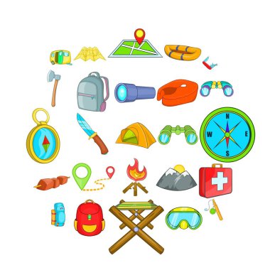 Vahşi Icons set, karikatür tarzı