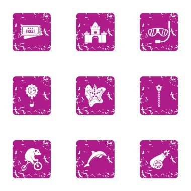 Köpek eğitim simgeler kümesi, grunge tarzı