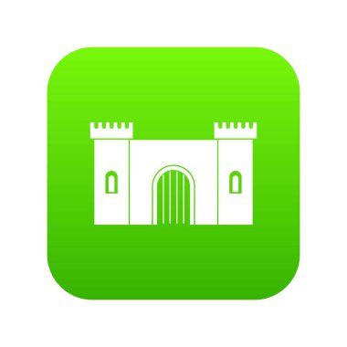 Kale kapısı simgesi dijital yeşil ile