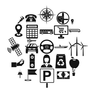 Mühendislik Icons set, basit tarzı