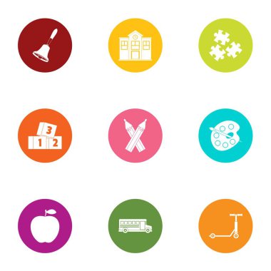 Doğum Icons set, düz stil