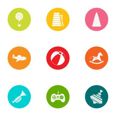 Dolandırdık Icons set, düz stil