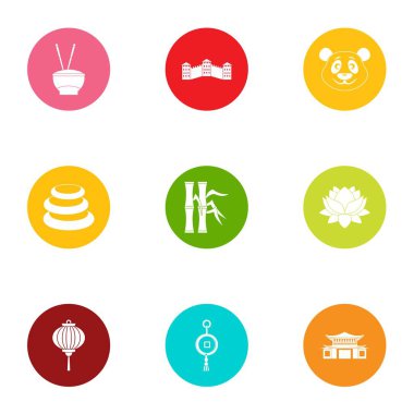 Asya müdahale simgeler ayarla, stil düz