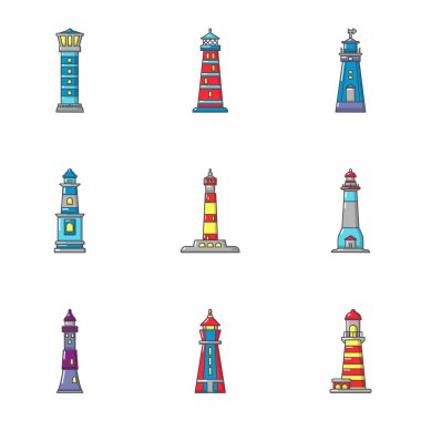 Yüzücü Icons set, karikatür tarzı