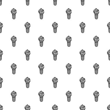 Dondurma waffle koni simgesi, anahat stili