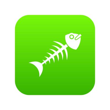 Balık kemik simgesi dijital yeşil