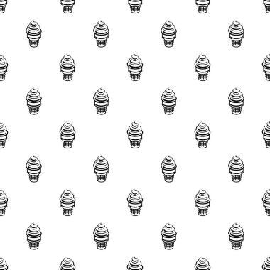 Dondurma waffle Kupası simgesi, anahat stili