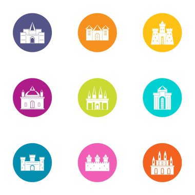 Kutsal Icons set, düz stil