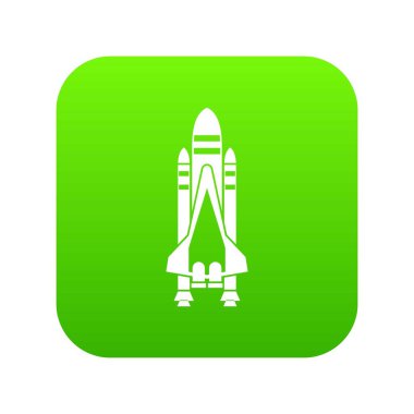 Uzay mekiği simgesi dijital yeşil