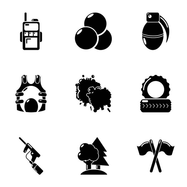 Military preparation icons set, simple style