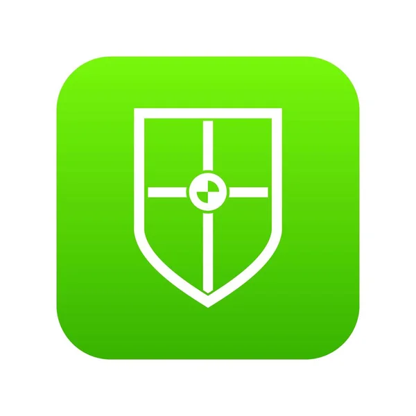 Escudo para ícone de luta verde digital —  Vetores de Stock
