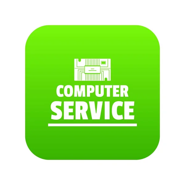 Icono de servicio informático vector verde — Archivo Imágenes Vectoriales