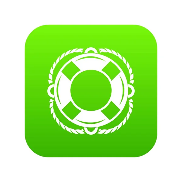 Reddingsboei pictogram groen vector — Stockvector