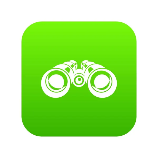 Binokulární ikonu zelené vektor — Stockový vektor