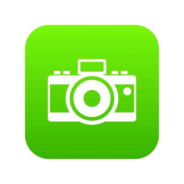 Fotocamera pictogram digitale groen — Stockvector