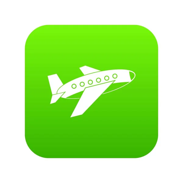 Uçak simgesi dijital yeşil — Stok Vektör