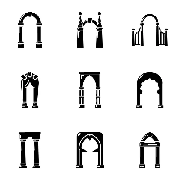 Conjunto de ícones de arco circular, estilo simples — Vetor de Stock