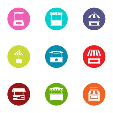 Gölgelik Icons set, düz stil