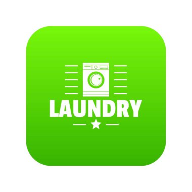 Çamaşırhane yeşil simge vektör
