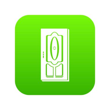 Ahşap kapı yeşil simge vektör