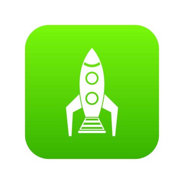 Uzay roketi simgesi dijital yeşil