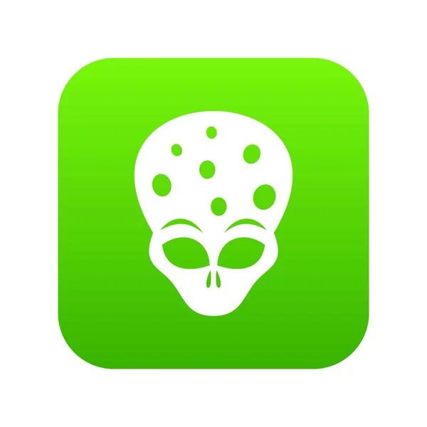 Extraterrestrial alien head icon digital green — Stock Vector