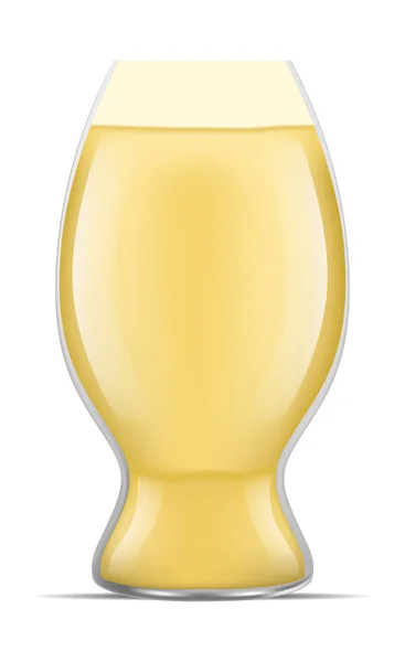 Taze bira simgesi, gerçekçi bardak — Stok Vektör