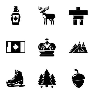 Kanadalı Icons set, basit tarzı