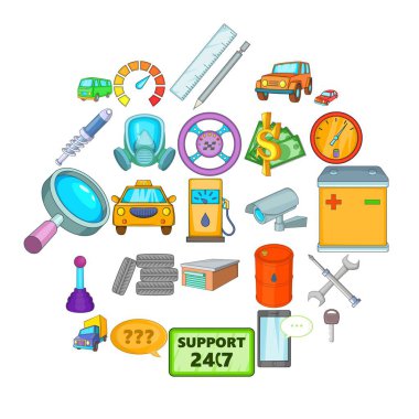 Icons set tamir, karikatür tarzı