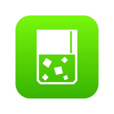 Bardak viski ve buz simgesi dijital yeşil