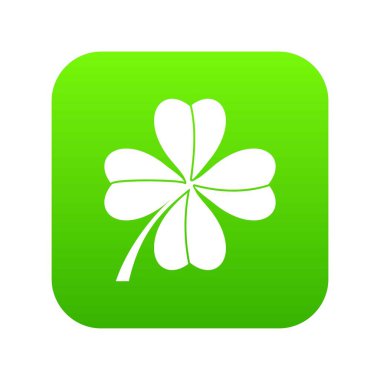 Dört yapraklı yonca simgesi dijital yeşil