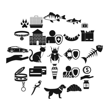 Yavru kedi Icons set, basit tarzı
