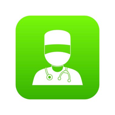 Doktor maskesi simgesi dijital yeşil ile