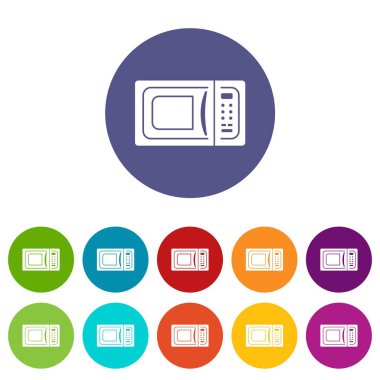 Mikrodalga simgeler kümesi vektör renk