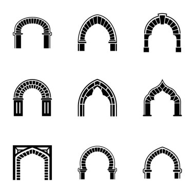Koridor Icons set, basit tarzı