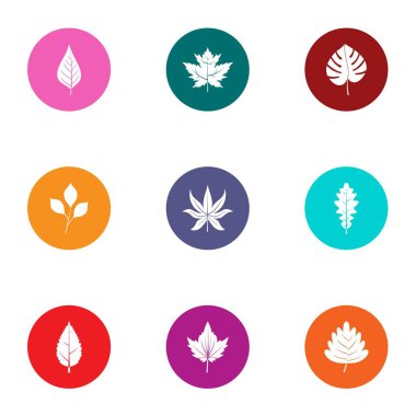 Yeşillik Icons set, düz stil