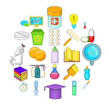 Deneyim Icons set, karikatür tarzı