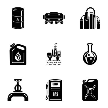 Depolama depo Icons set, basit tarzı