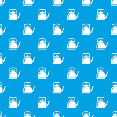 Seramik çaydanlık desen vektör kesintisiz mavi