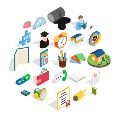 Kimya Icons set, izometrik stili