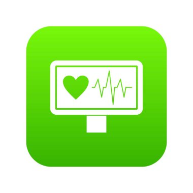 Kalp atışı simgesi dijital yeşil