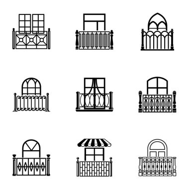 Sundurma Icons set, basit tarzı