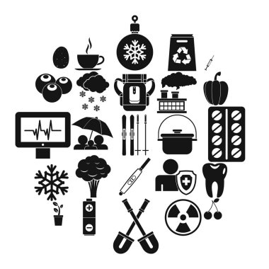 Çocuk sağlığı Icons set, basit tarzı