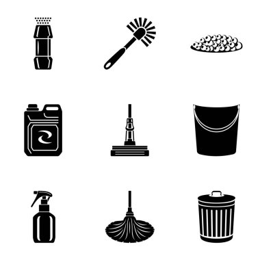 Banyo Icons set, basit tarzı dekorasyon