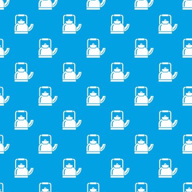 Ayakta çaydanlık desen vektör kesintisiz mavi